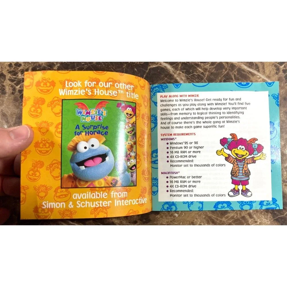 Wimzie's House Play Along With Wimzie CD-Rom 1999 Windows Mac PC Video Game 90s